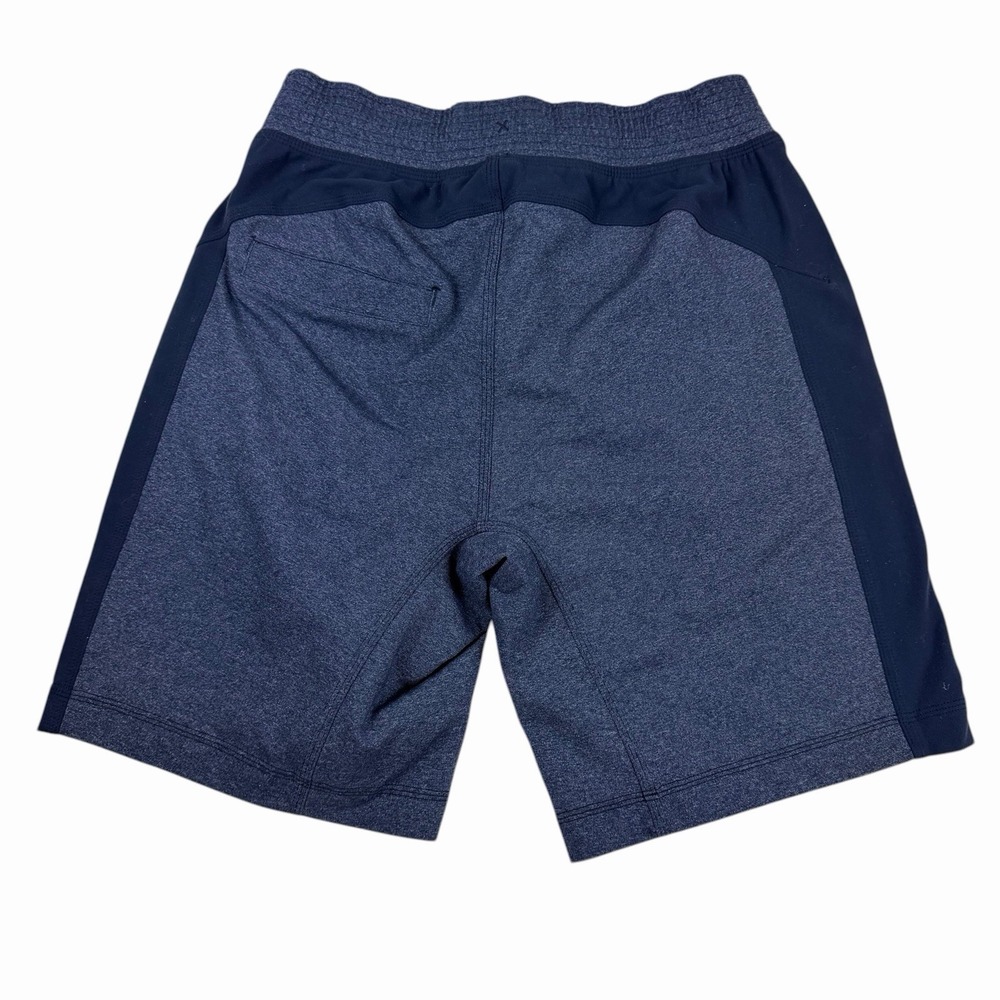 Lululemon Knit Shorts Heathered Blue Navy Men's Size Small Pockets Gym Workout - Picture 2 of 7